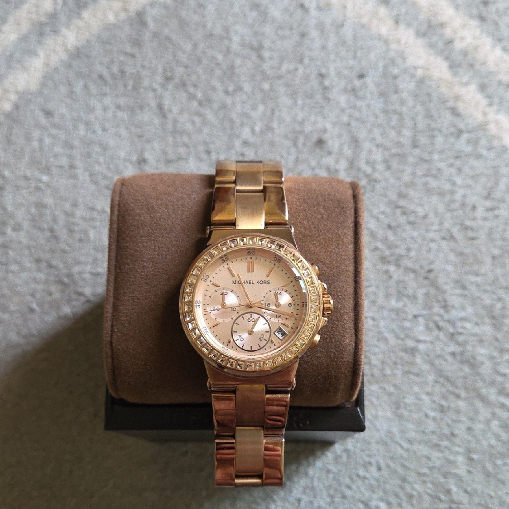 Michael Kors Gold Watch with Crystal Embellishments